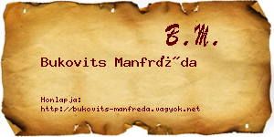 Bukovits Manfréda névjegykártya